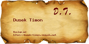Dusek Timon névjegykártya